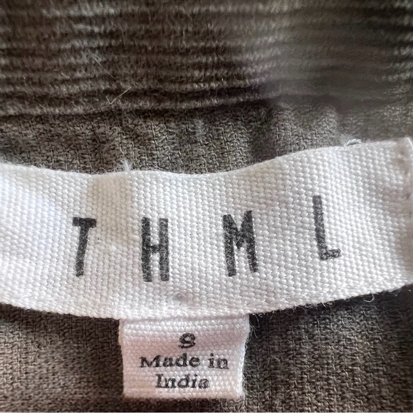 THML Olive Green Corduroy with Embroidered Stars Button Down Top Size Small - Picture 4 of 8